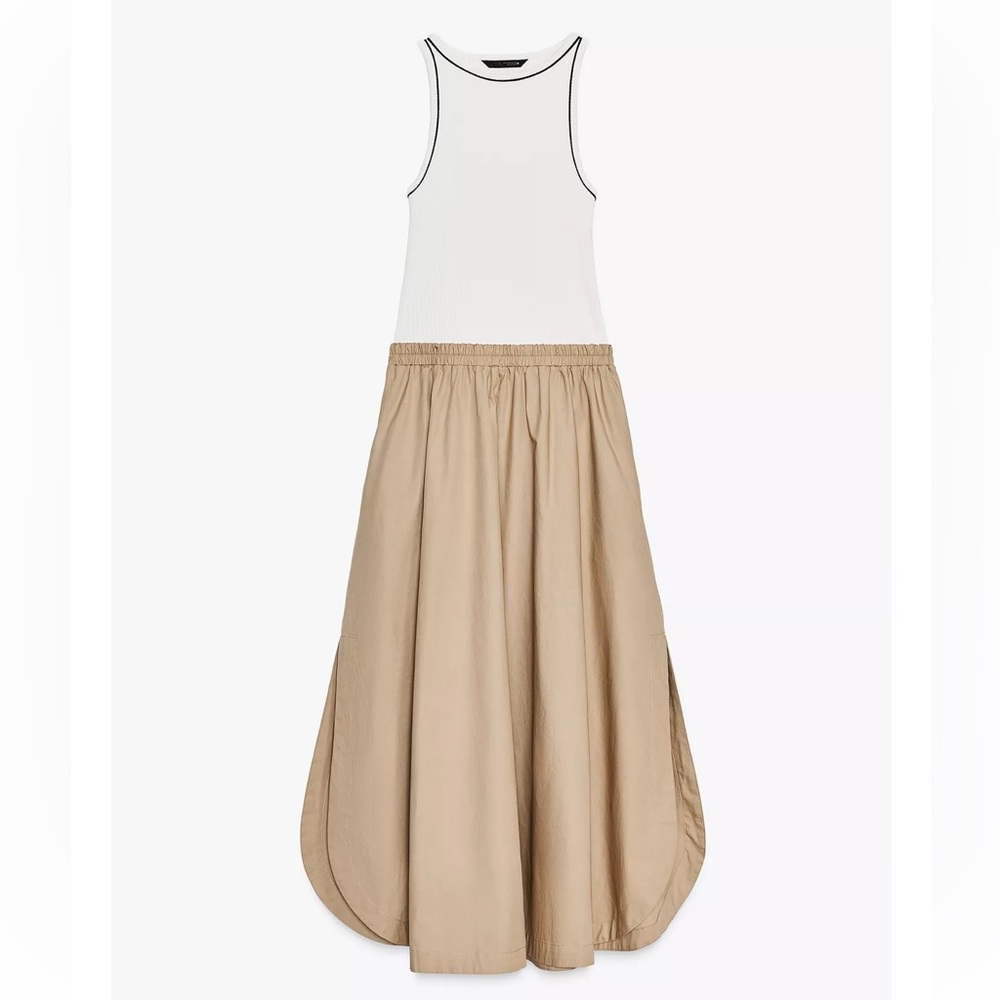 Zara Tan Maxi Dress Combination